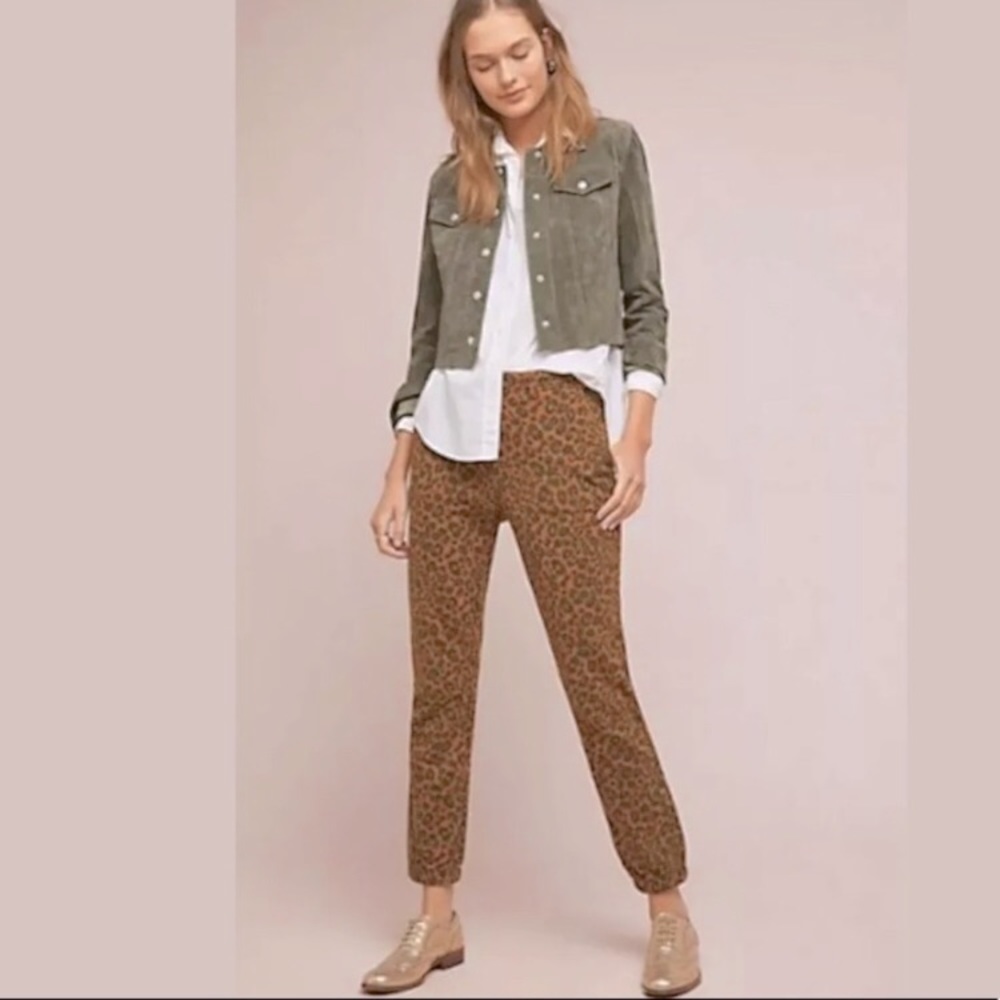 Anthropologie Leopard Print Joggers